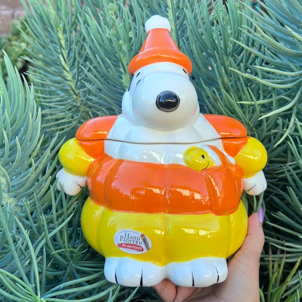Snoopy Puffer Candy Corn Cookie Jar